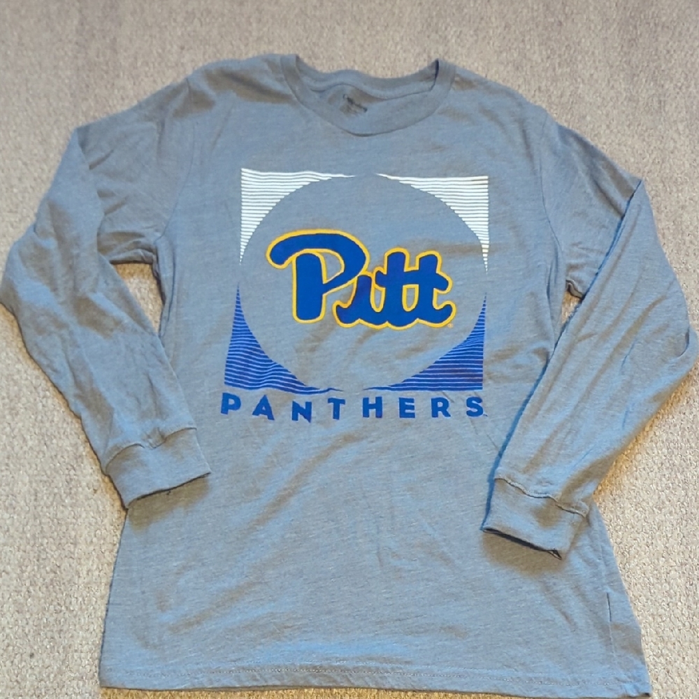 Youth Pittsburgh Panthers Long Sleeve T Shirt Size (14/16) Large Grey